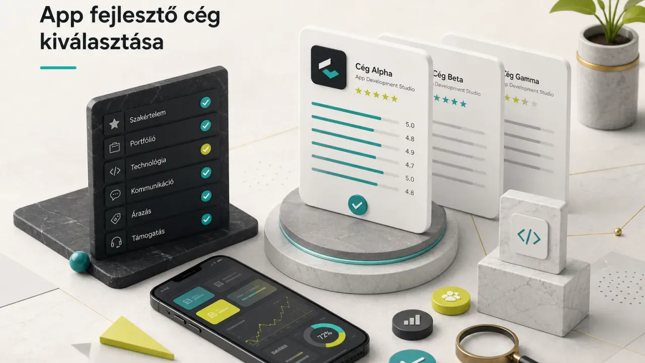 Szempontok app fejlesztő cég kiválasztásához: csapat, referenciák és technológiai szakértelem összehasonlítása