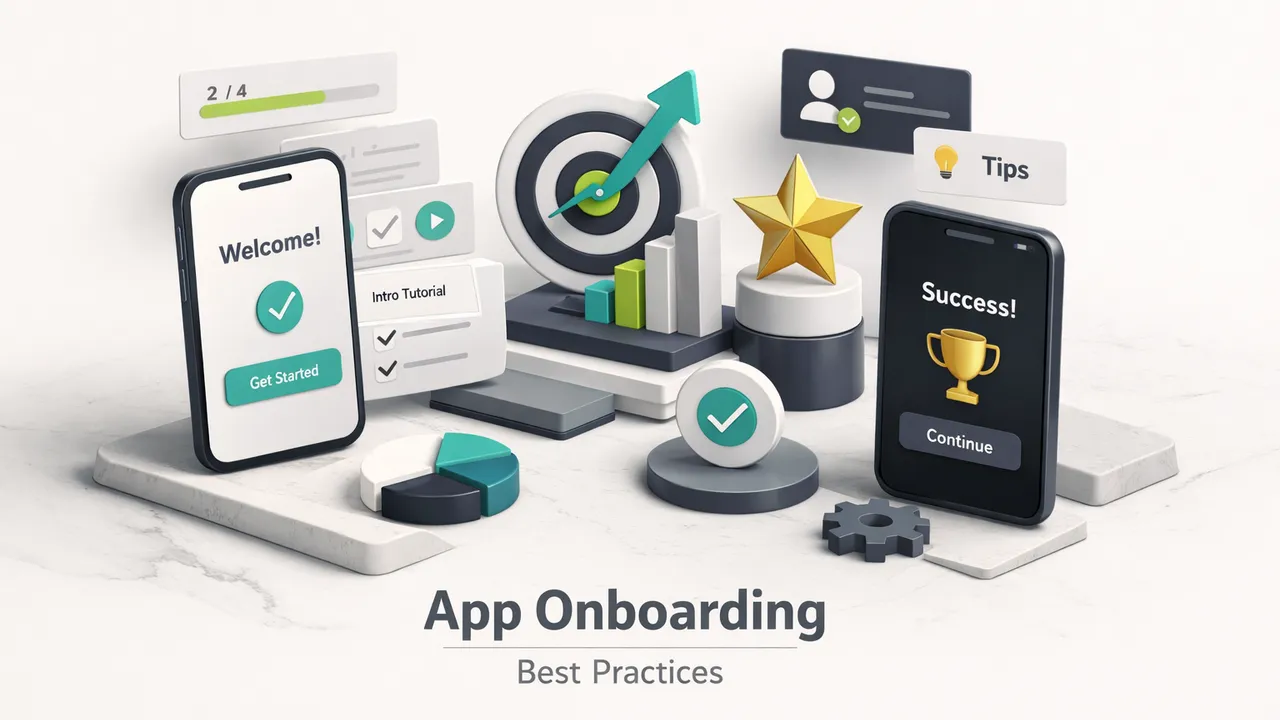 Smartphone screen displaying a step-by-step app onboarding walkthrough with progress indicators and welcome screens