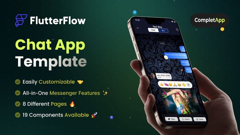 Cover of the Custom Chat App template for FlutterFlow