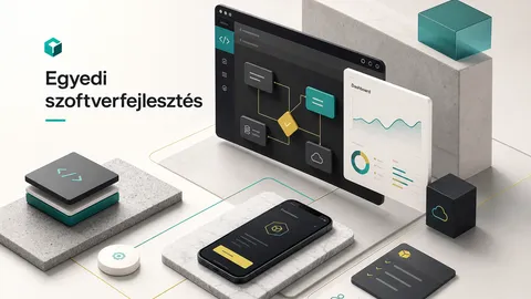 Fejlesztők egy egyedi szoftverfejlesztési projekten dolgoznak, kódolnak és terveznek
