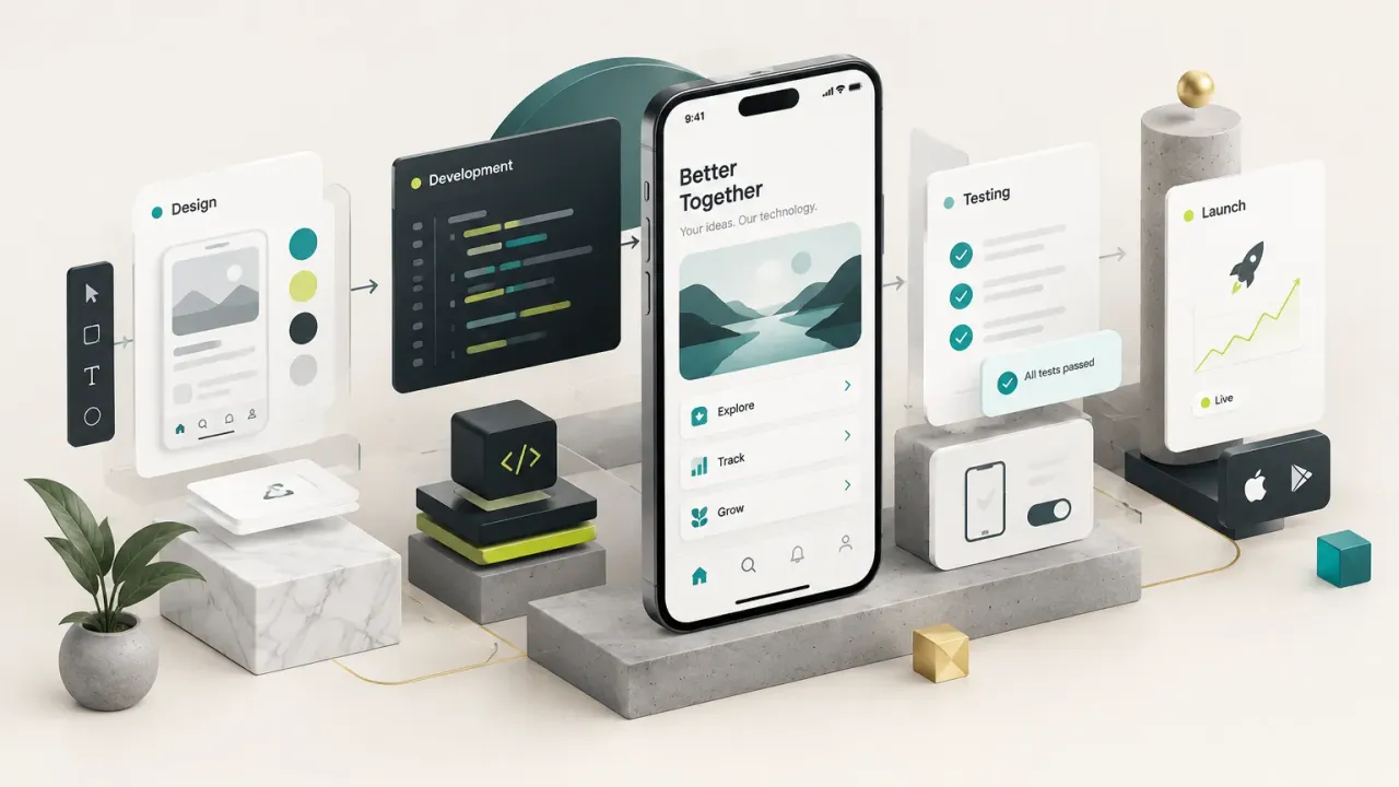 Hogyan készül egy mobilalkalmazás: fejlesztői csapat munkája kód és app design vázlatok között
