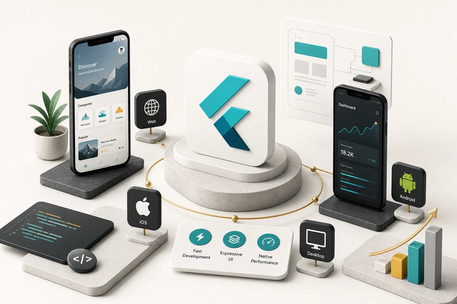 Flutter keretrendszer használata mobilalkalmazás-fejlesztéshez egyetlen kódbázisból iOS és Android platformra