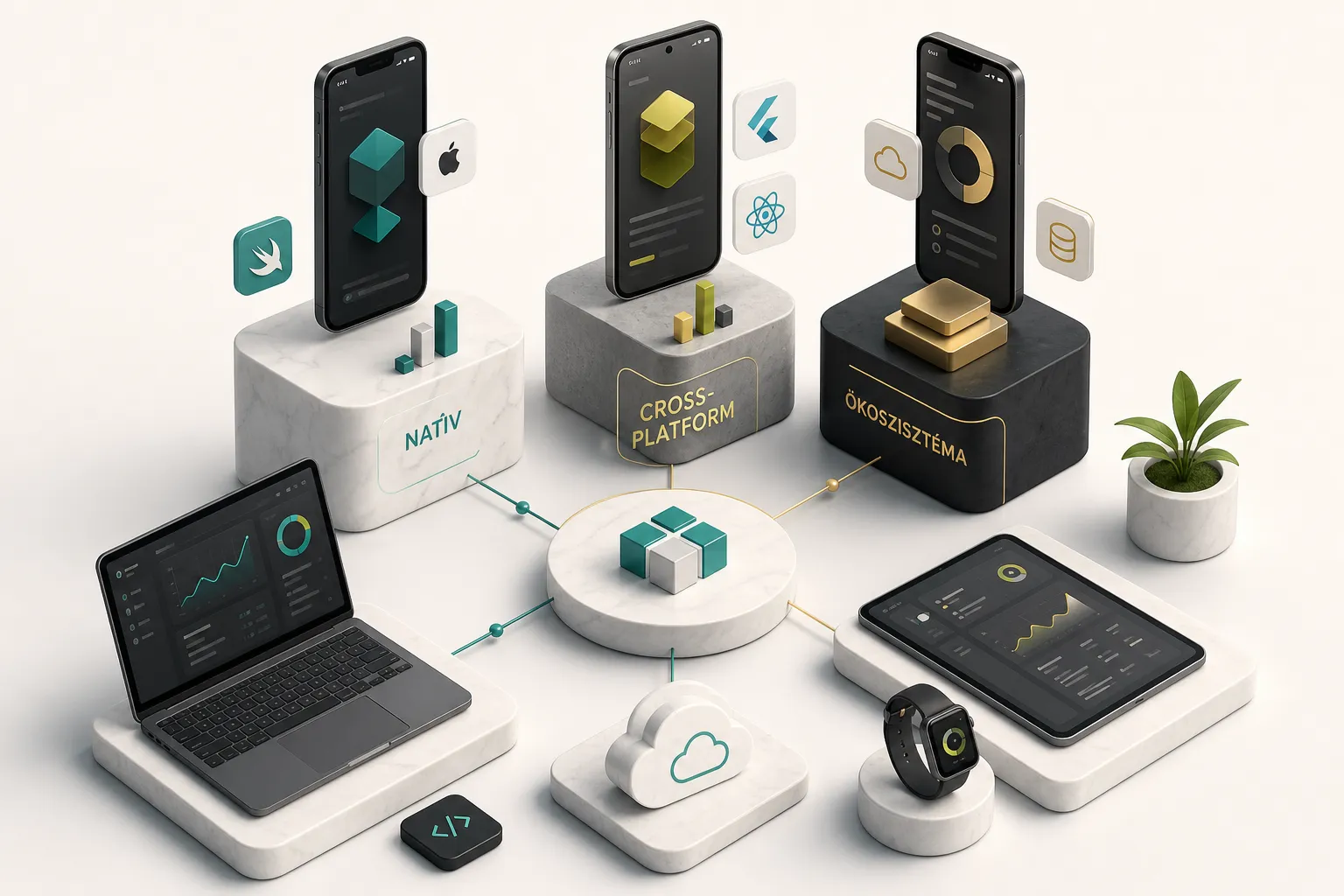 Natív és cross-platform mobilalkalmazás fejlesztés összehasonlítása egy teljes termékökoszisztémában