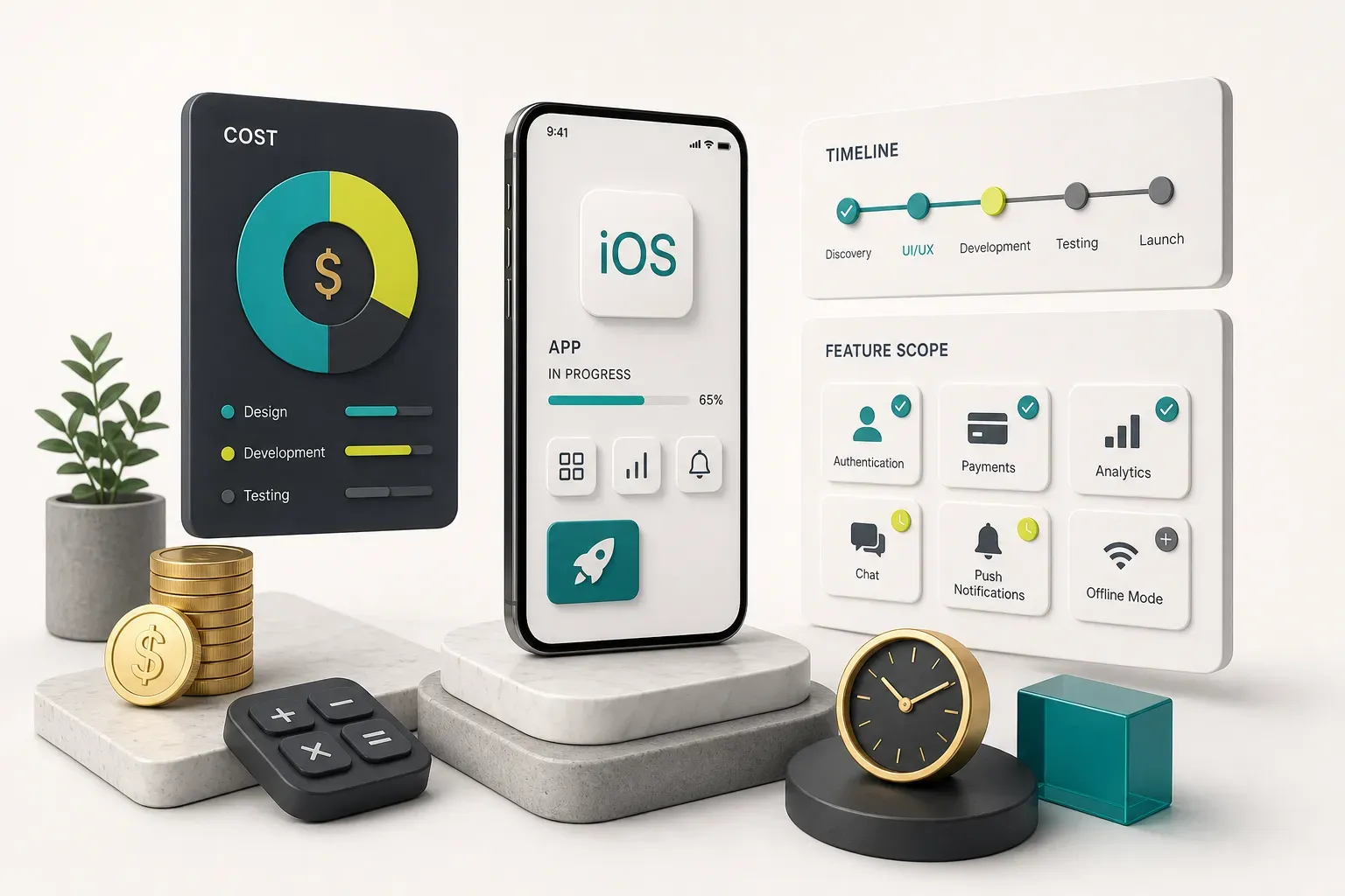 iOS mobile app development cost, timeline, and feature scope breakdown for project planning