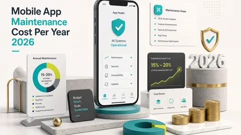 Mobile app maintenance cost per year 2026 breakdown chart showing key budget factors and pricing trends