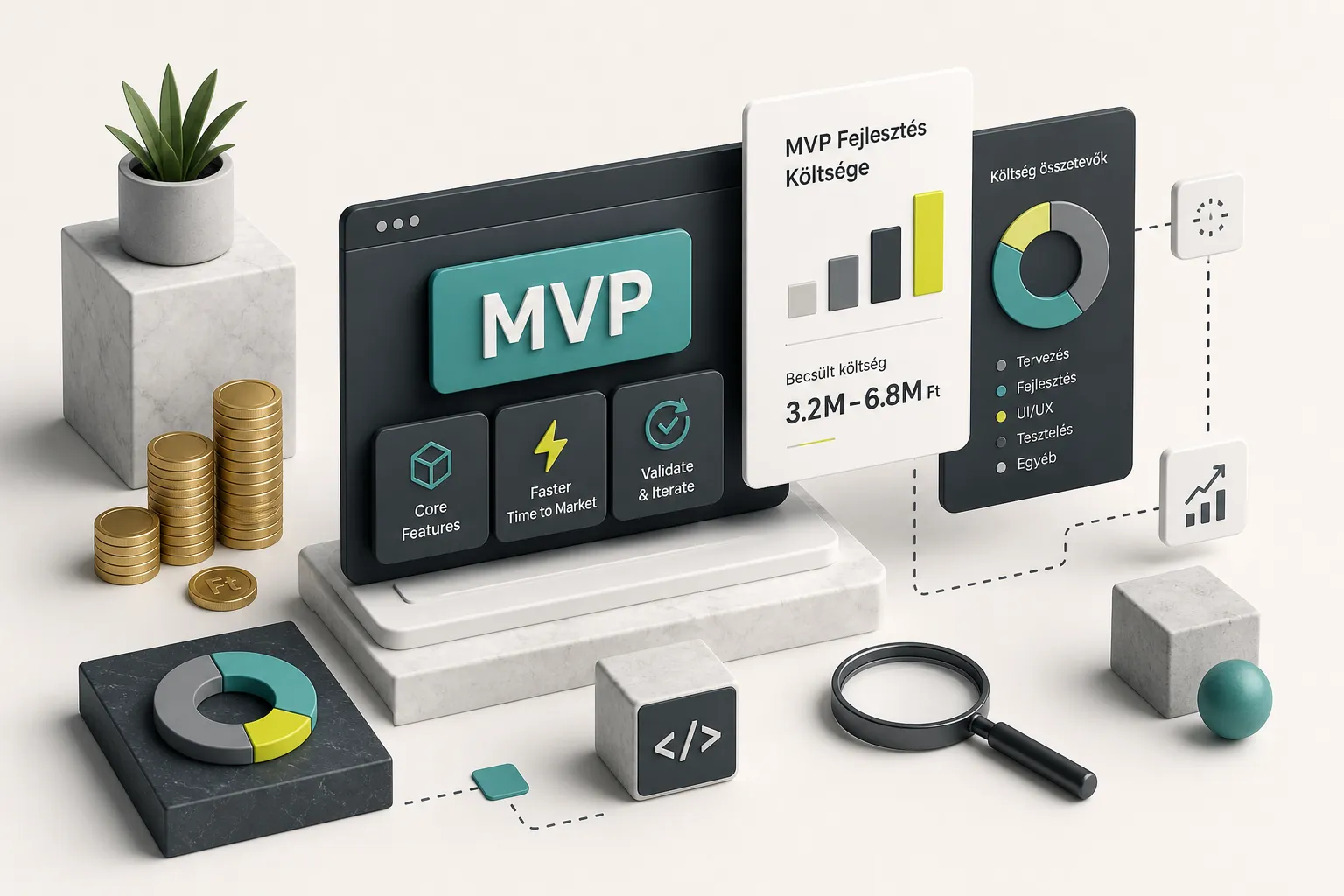 MVP fejlesztés költsége: költségtényezők és tervezés áttekintése startupok számára
