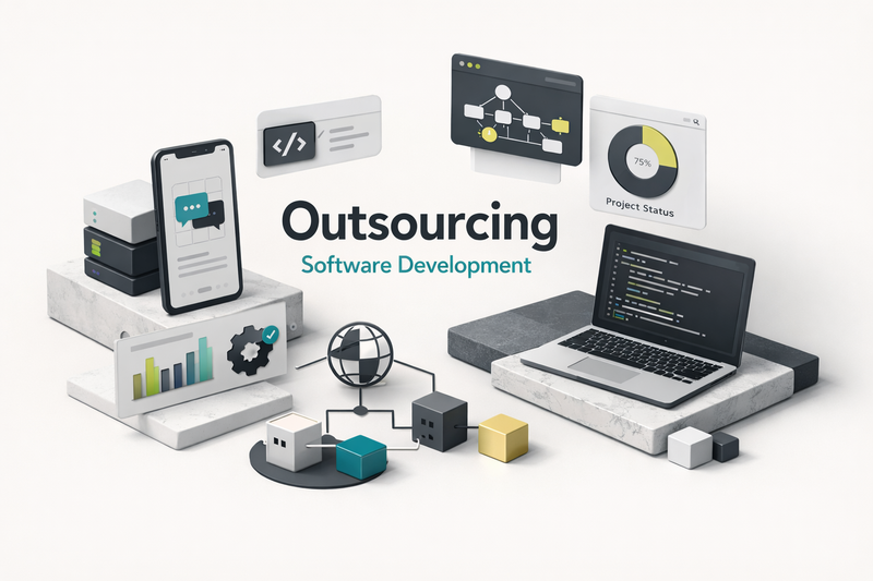 Global team of developers collaborating on software projects, representing outsource software development companies working r