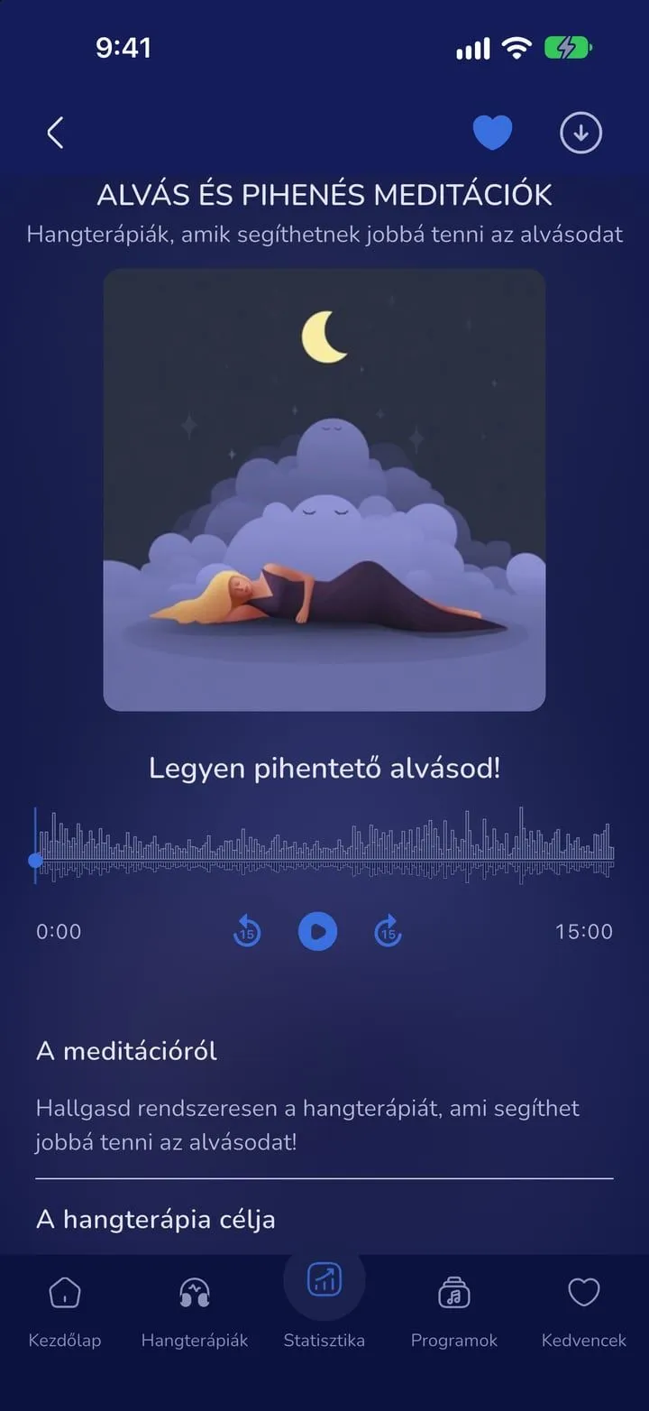 Audio player in the dark theme with artwork, waveform and playback controls
