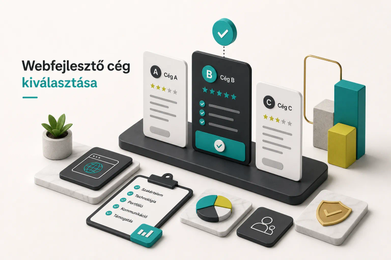 Csapat webfejlesztő cég kiválasztása közben tárgyal az ügyféllel egy modern irodában